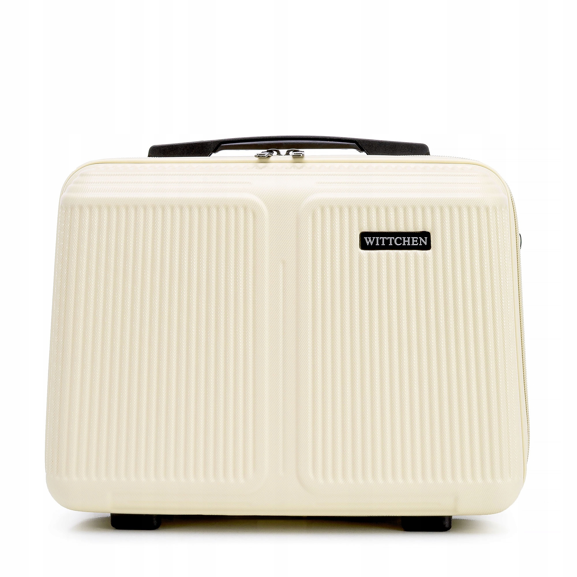 Kosmetyczka Wittchen 56-3A-604-89 z ABS-u w drobne paski kremowa