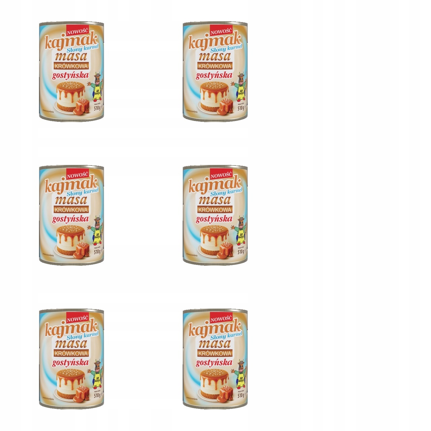 Levně 6 x 510 g Gostyń kajmak slaný karamel tekutý karamel gostyňská Zgrzewka