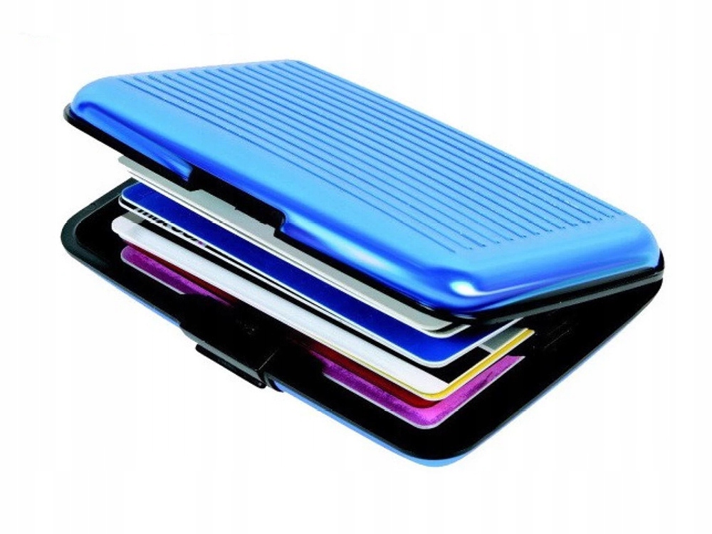 PORTFEL NA KARTY DOKUMENTY ALUMINIOWE ETUI ANTYKRADZIEŻOWE DO KART KOLORY Wzór dominujący bez wzoru