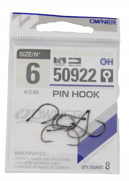 Nr 6 Haczyki 50922 Owner Pin Hook Z Uszkiem Uniwersalne