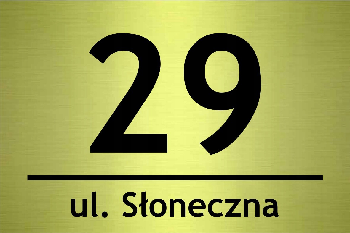 

Złota tabliczka adresowa numer domu Aluminiowa