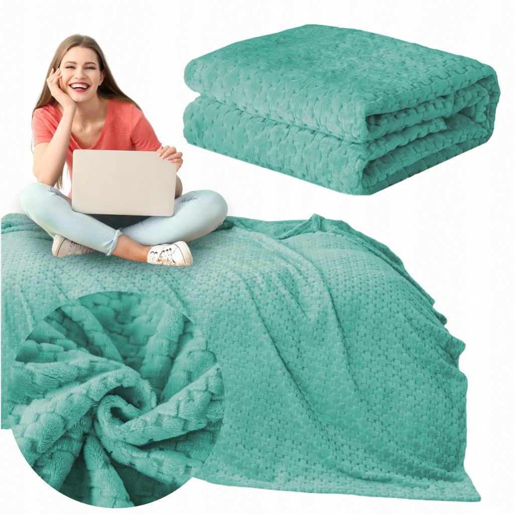 Deka 200x220 Mikrofibra Lisovaná Plyšová měkká přikrývka na postel Gediz