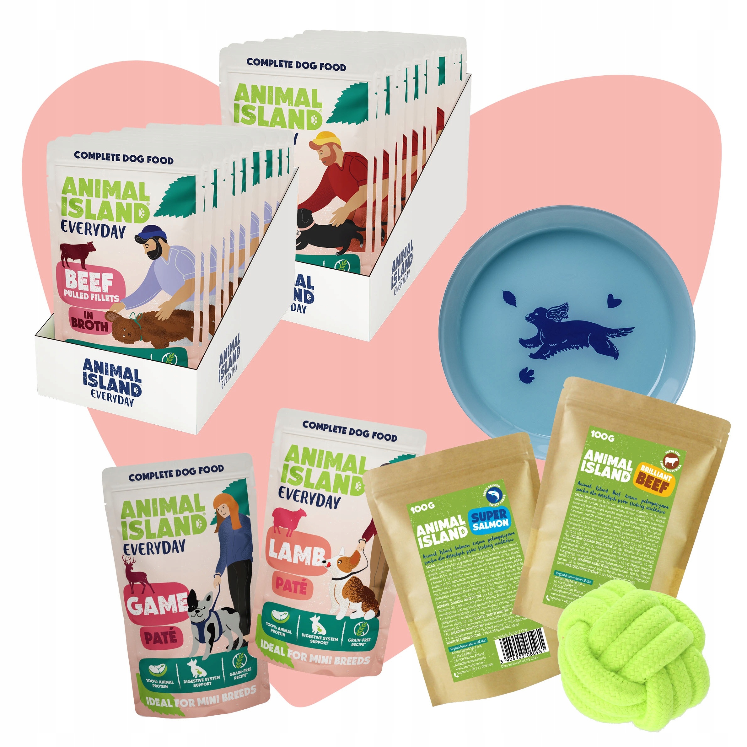 Love Box dla Psa Rasy Mini -Zestaw Karm Animal Island 24x150g MIX +gratisy!