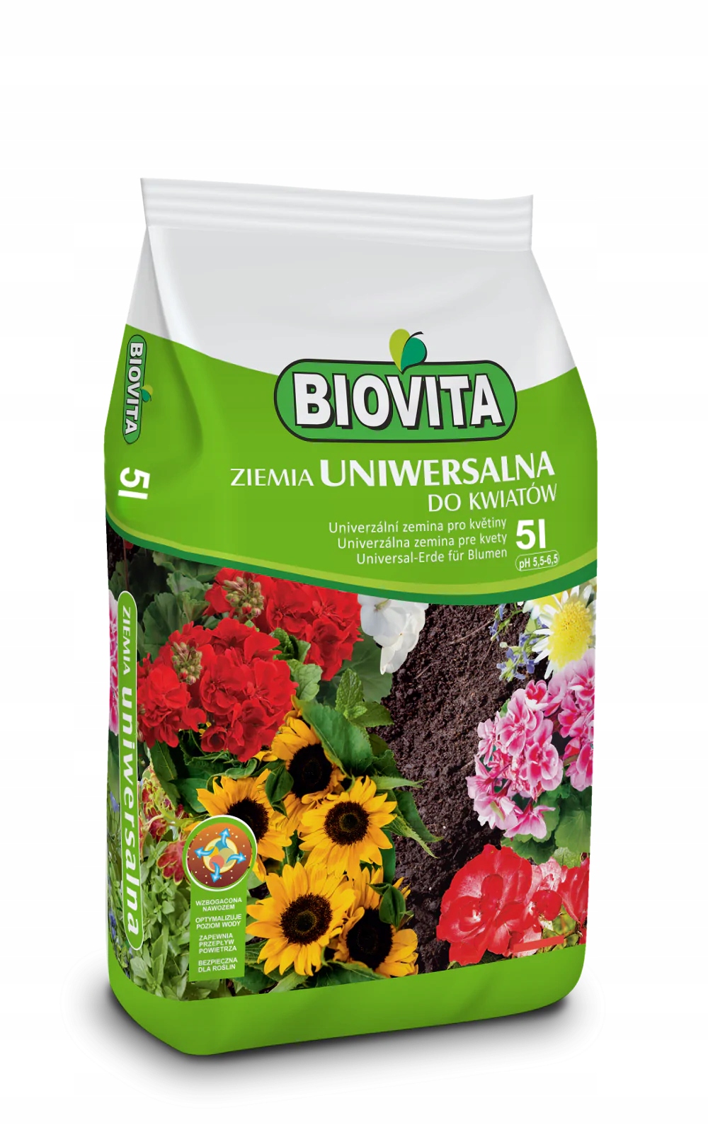 

Ziemia uniwersalna do kwiatów Biovita 5Litrów