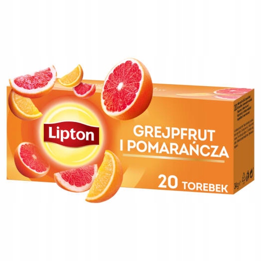 Levně Lipton Ovocný čaj Grapefruit a Pomeranč – 20 sáčků ex.