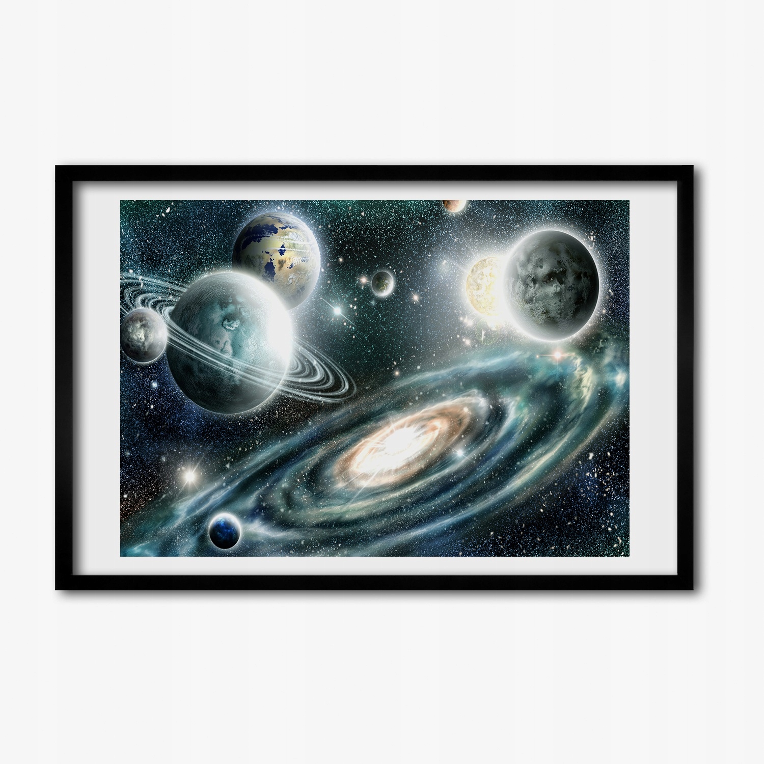 Foto obraz v rámečku mdf Sluneční soustava 60x40 cm