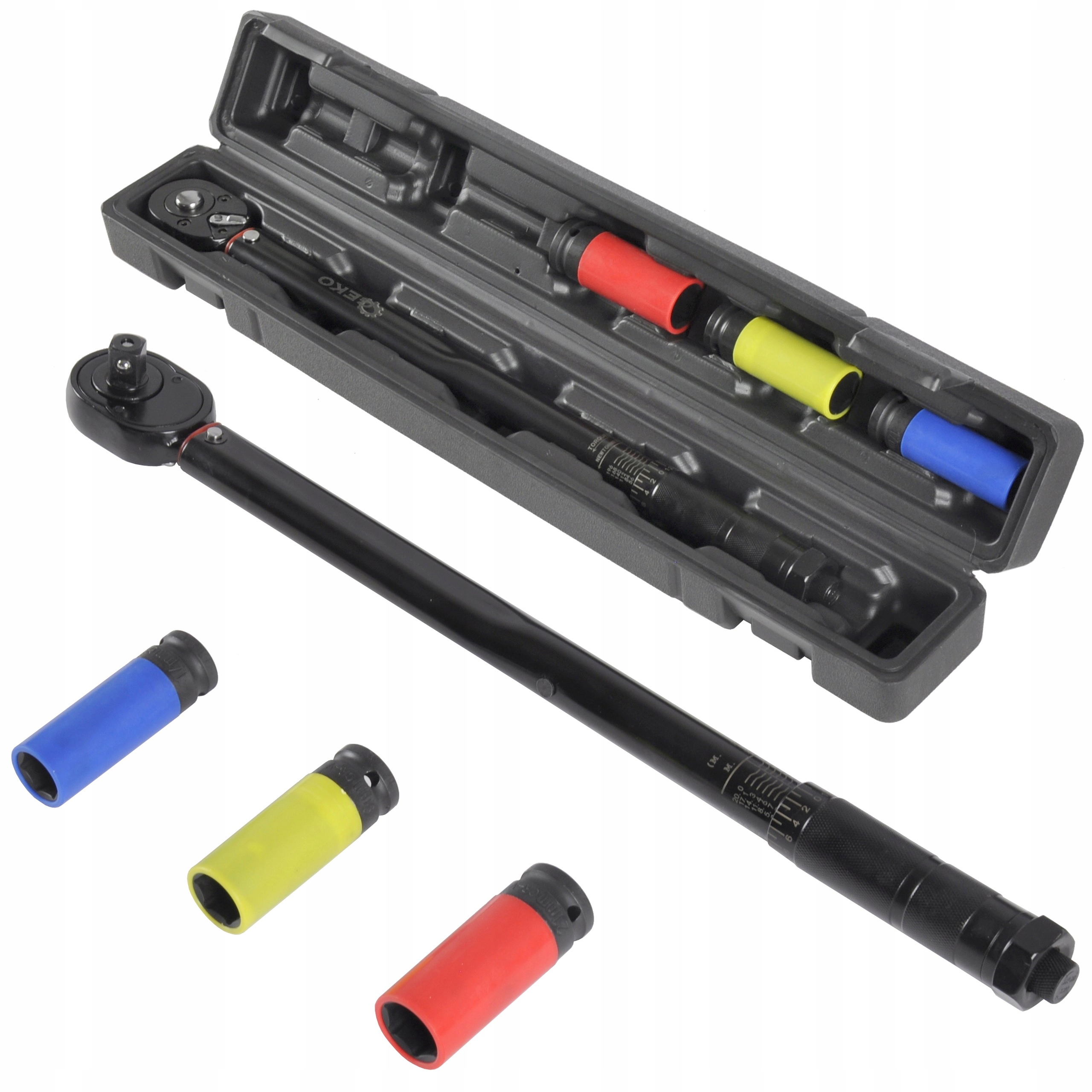 

Klucz Dynamometryczny 1/2" 28-210Nm Z Nasadkami