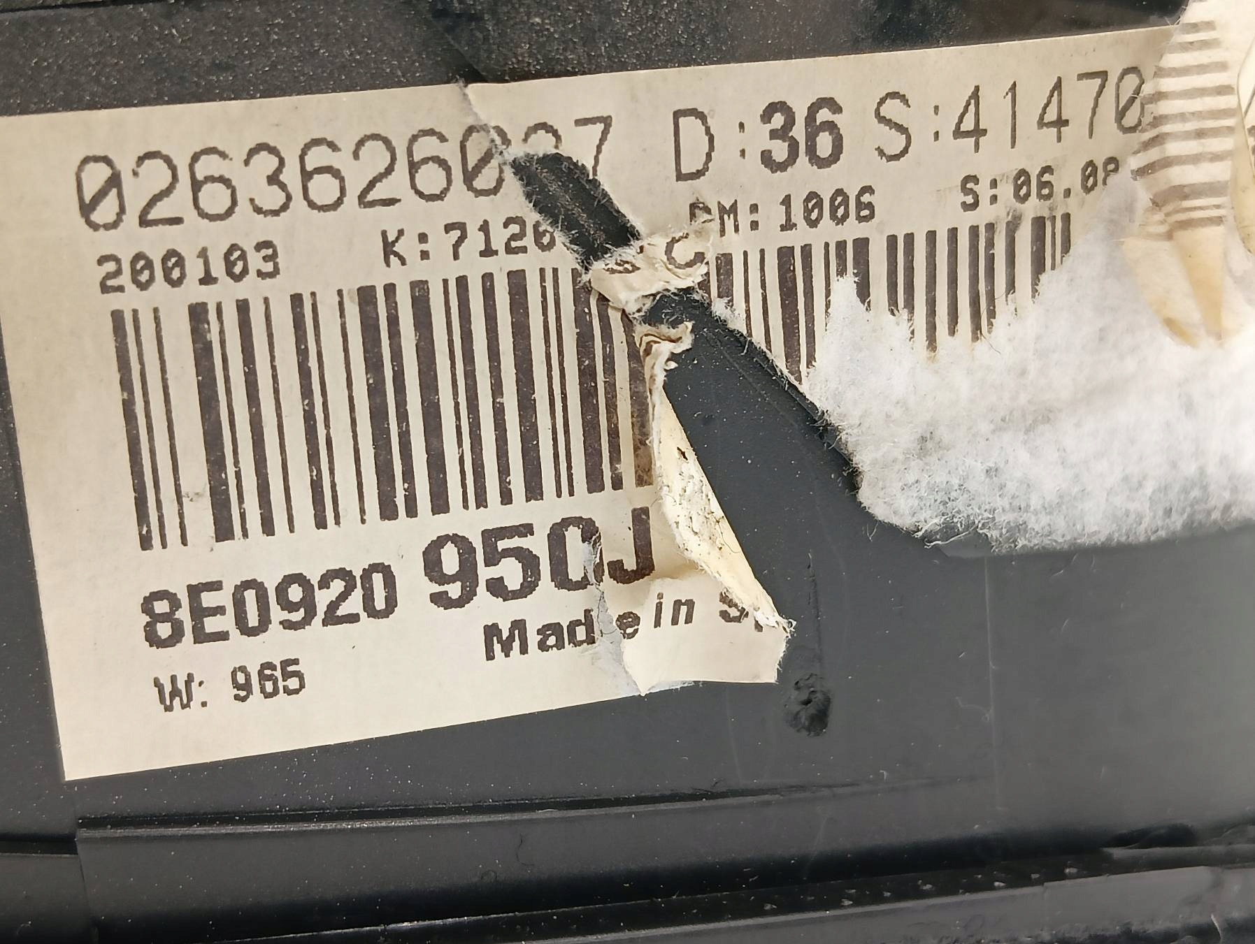 dials 8E0920950J 1.9 TDI Audi A4 II (2000-2006) B6