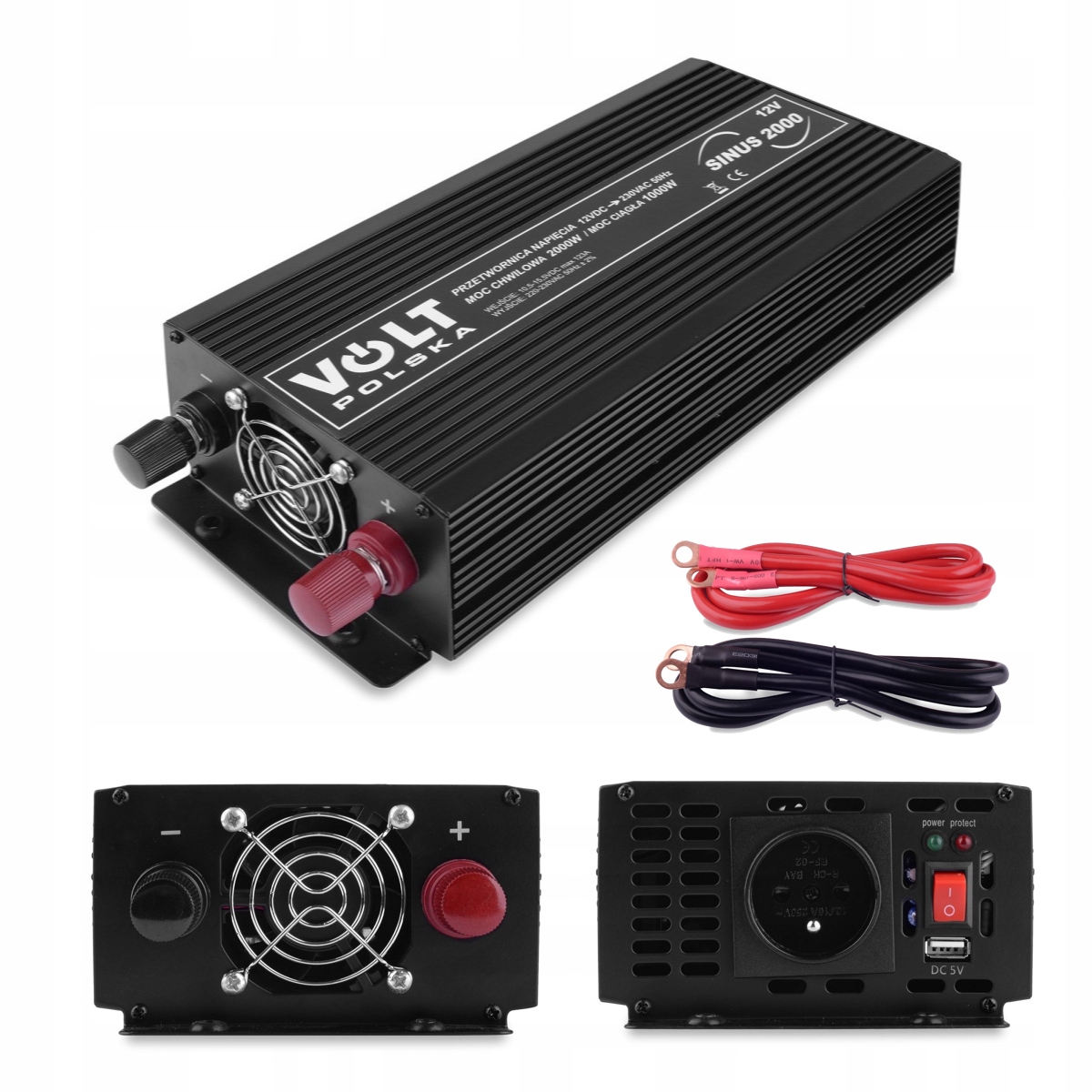 

Przetwornica Napięcia Czysty Sinus 12/230V 2000W