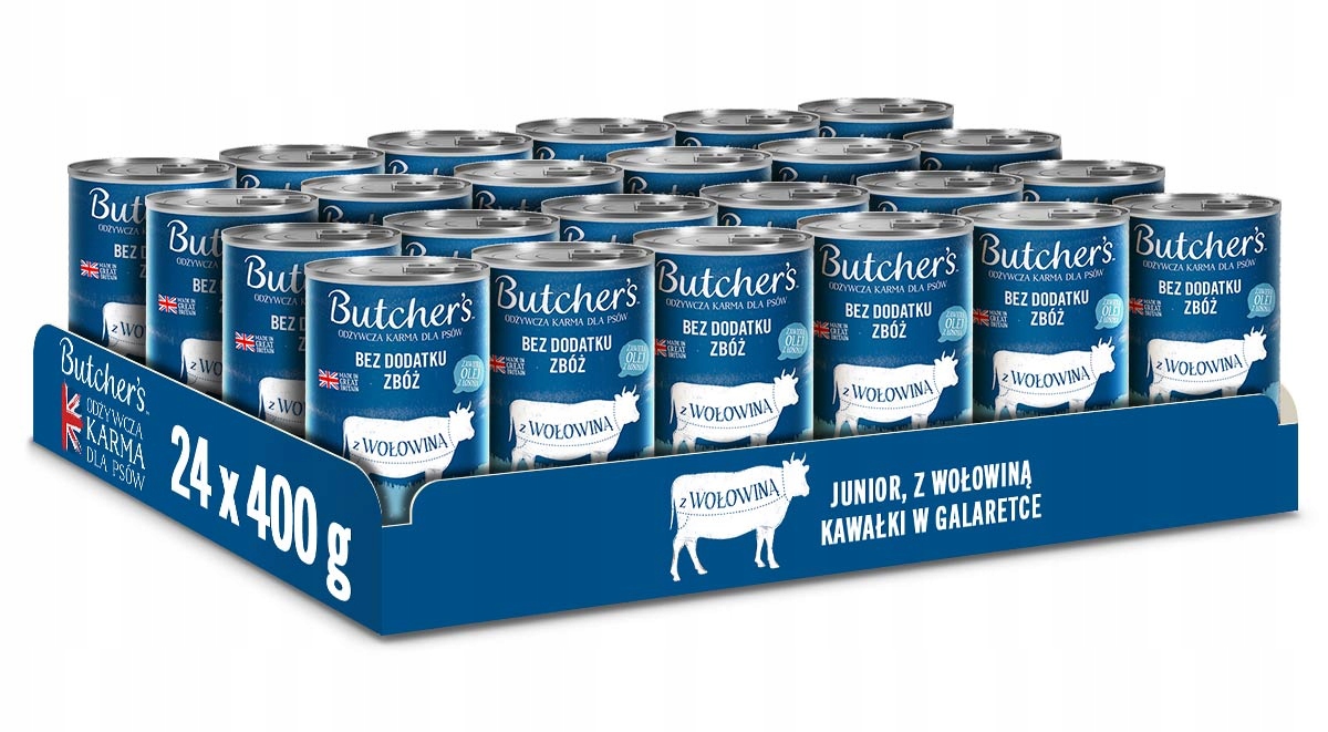 Mokra karma dla psa Butchers Original Junior z wołowiną 400g x 24szt