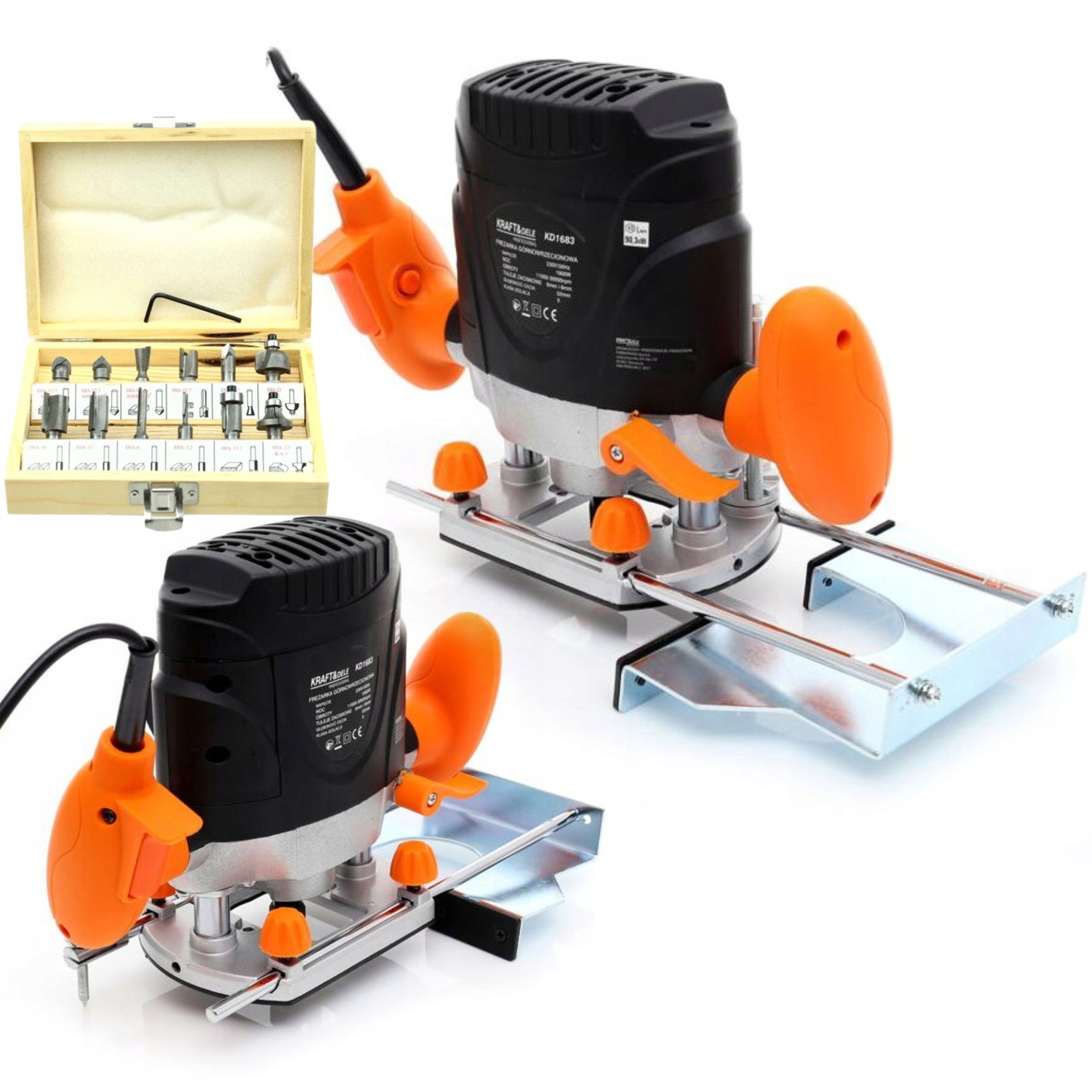 FREZARKA GÓRNOWRZECIONOWA DO DREWNA 6mm 8mm 1900W KD1683 REGULACJA +12FREZ