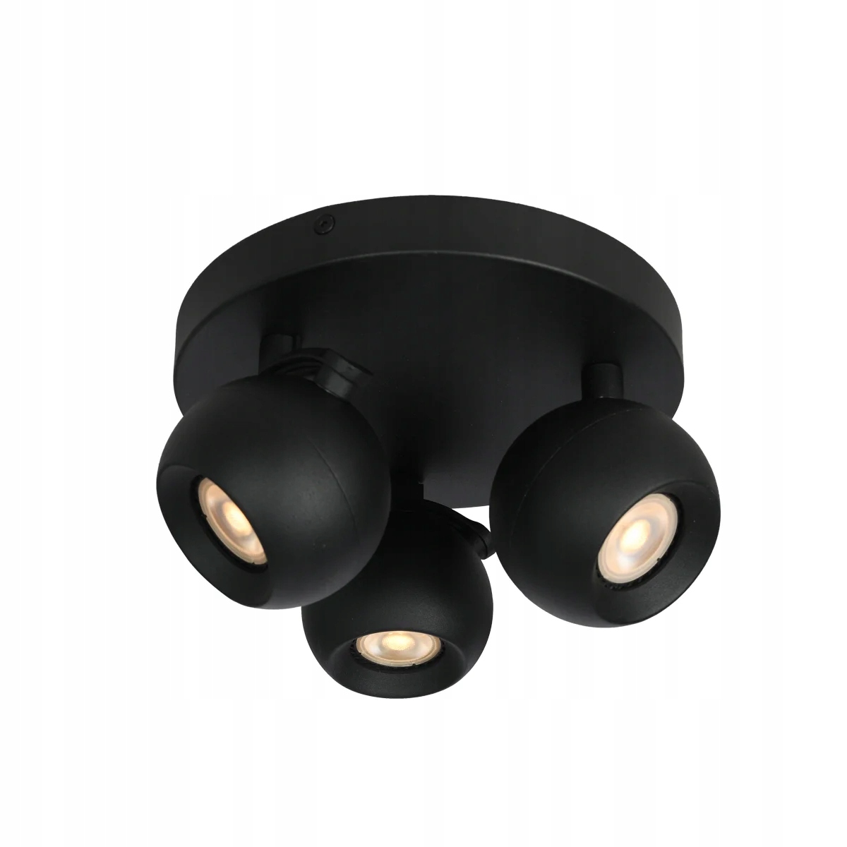 Stropní svítidlo černá kulatá 22 cm, trojité nastavitelné reflektory Italux