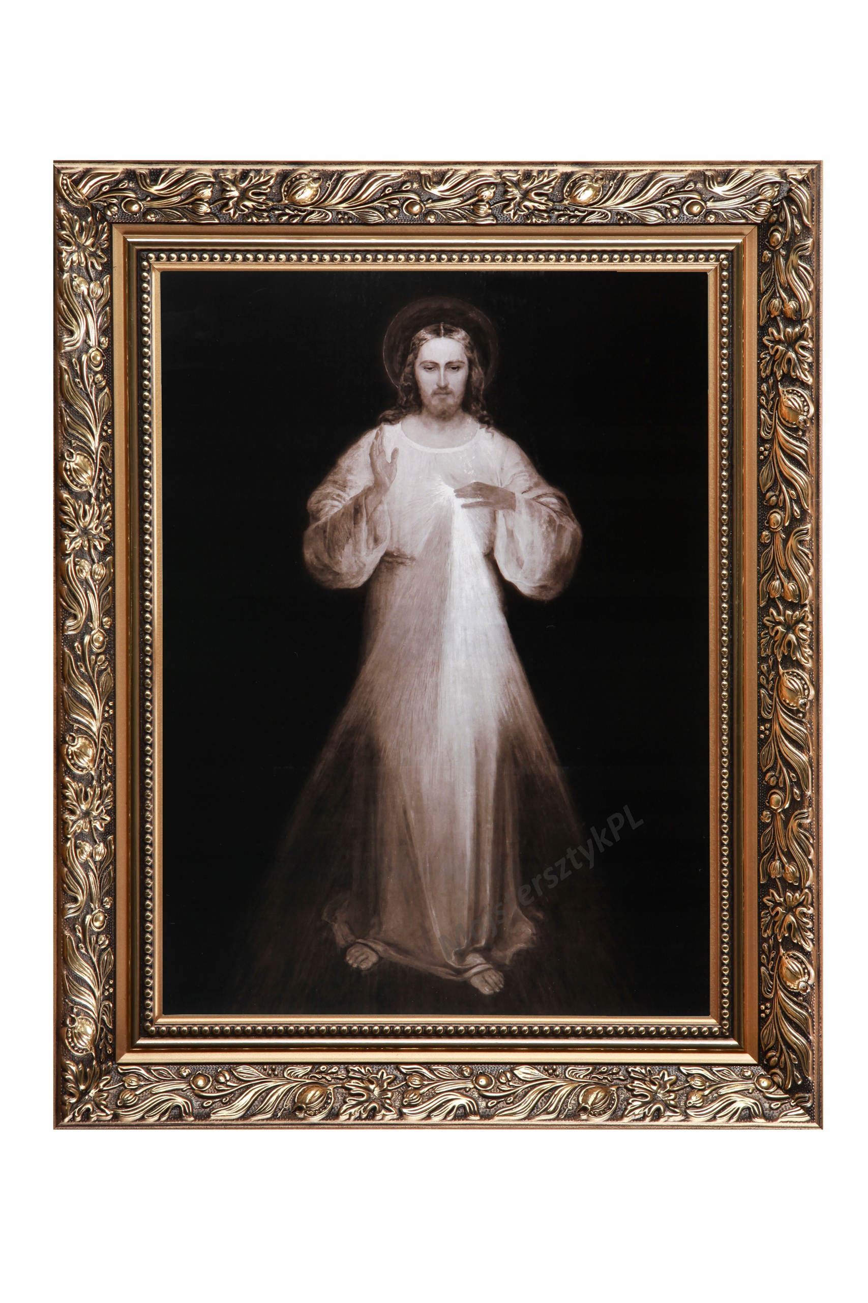 Obraz Ježíše, důvěřuji Ti, Boží milosrdenství, Zlatý rám