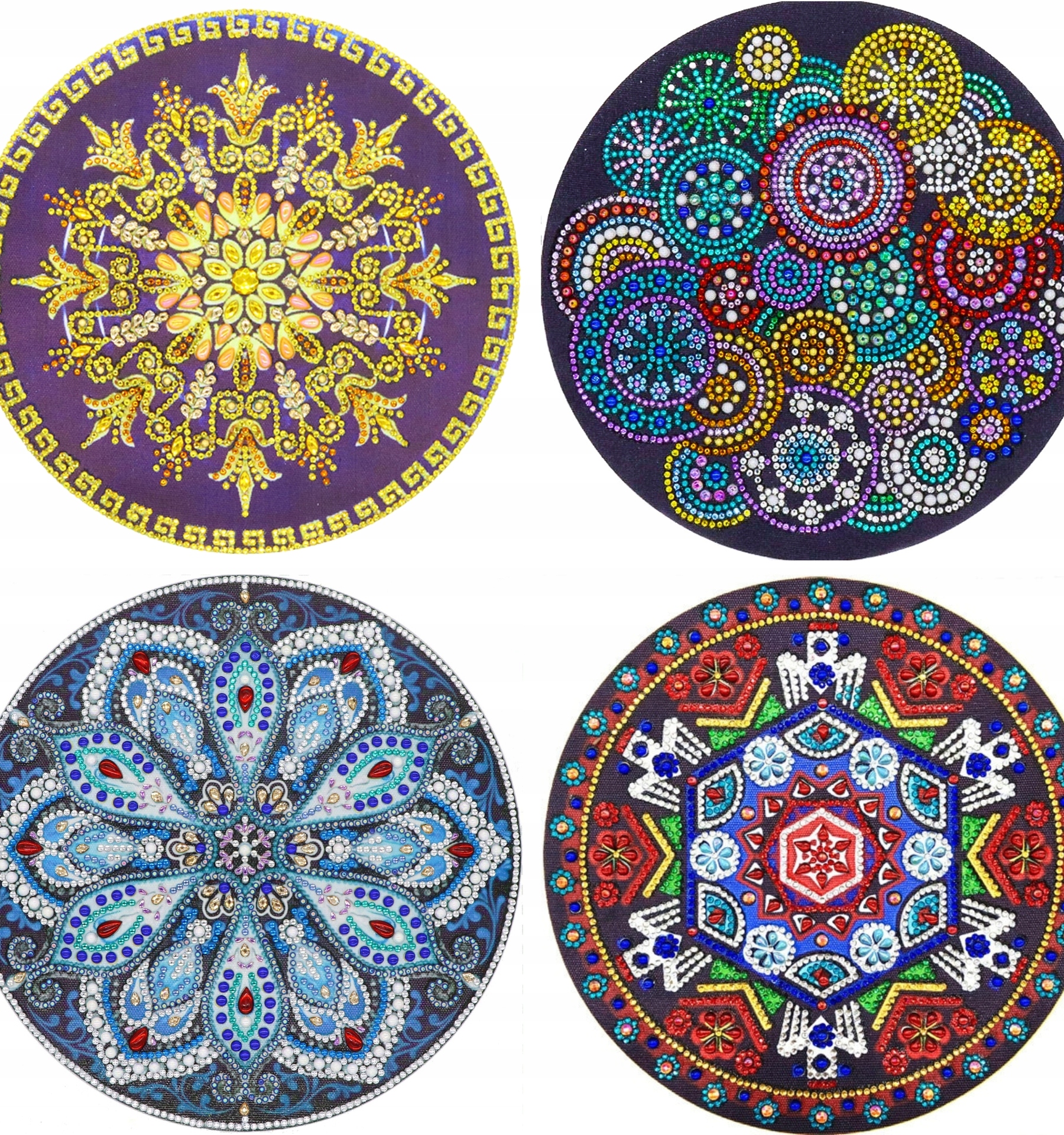 Sada 4 Kusů Výšivka Diamantová Mozaika 30x30cm Sada 5D Korálky Speciální