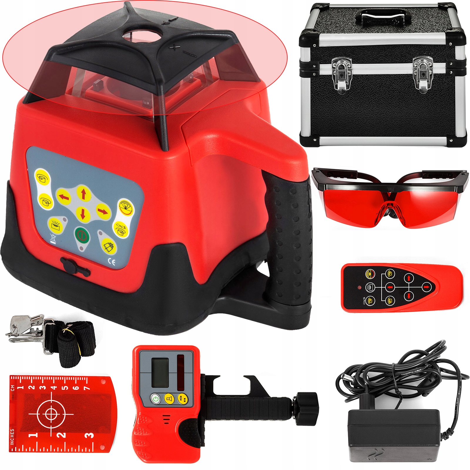 Poziomica laserowa 4D płaszczyznowa 360° laser krzyżowy czerwony 500m