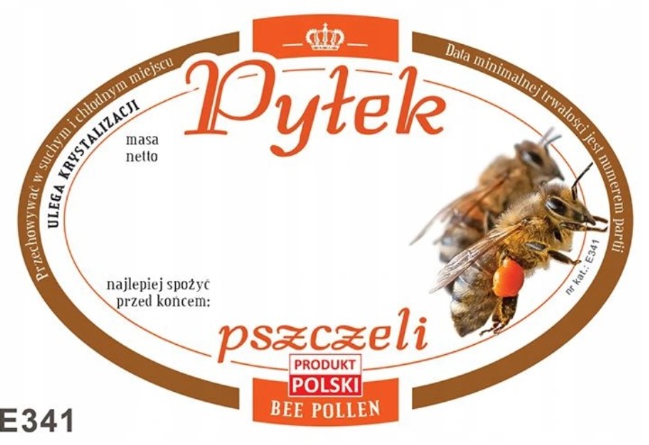 

Etykieta naklejka na Pyłek Pszczeli 92x60 100szt