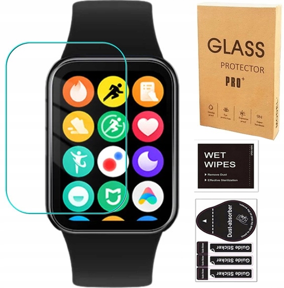 SZKŁO HARTOWANE OCHRONNE 9H DO XIAOMI MI BAND 8 PRO + ZESTAW MONTAŻOWY