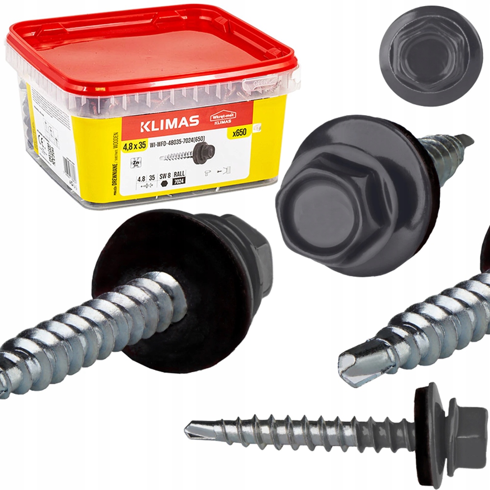 Farmářské vruty RAL7024/ 4,8x35mm kbelík op. 650 ks na plech/dřevo
