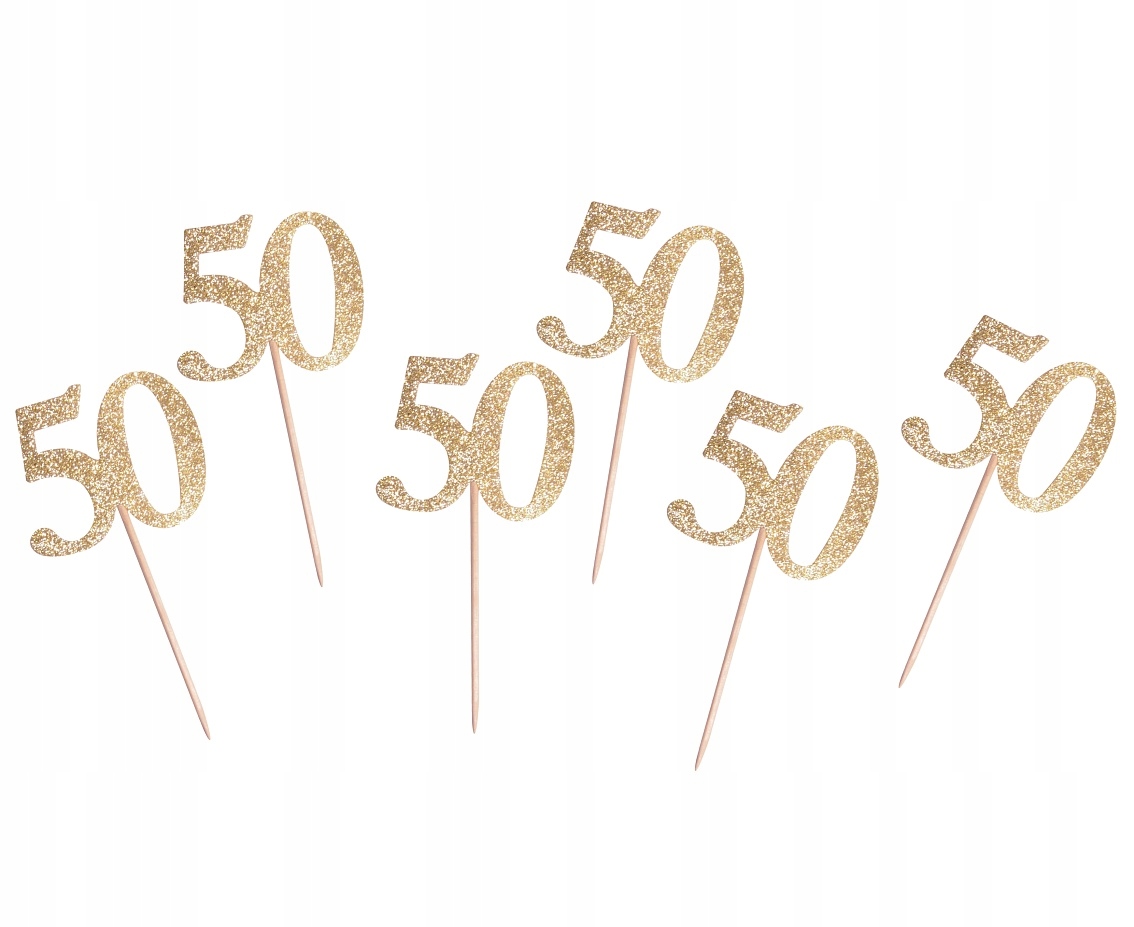 

Pikery na babeczki z cyfrą 50 Złote na urodziny