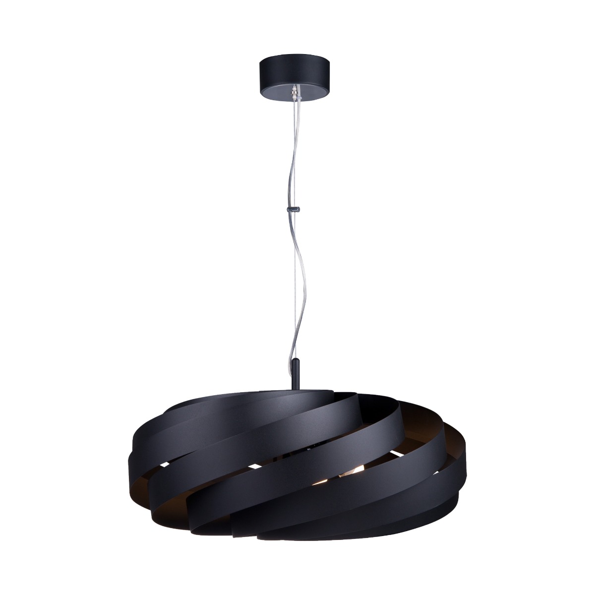 Závěsná lampa černá kovová, moderní, kulatá, 60 cm nad stůl Zuma Line