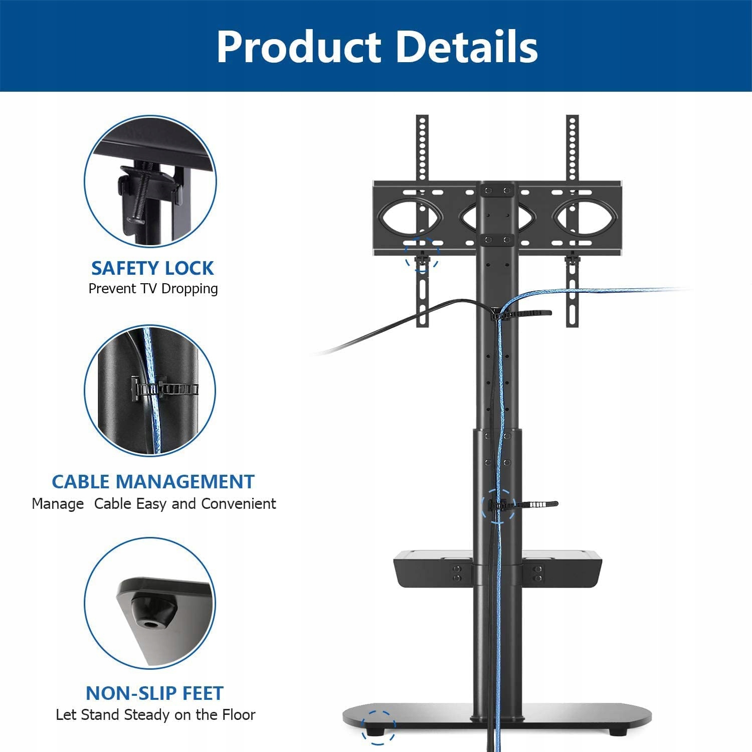 STOJAK DO TELEWIZORA 32-60 CALI 35KG VESA METALOWY Marka RFIVER