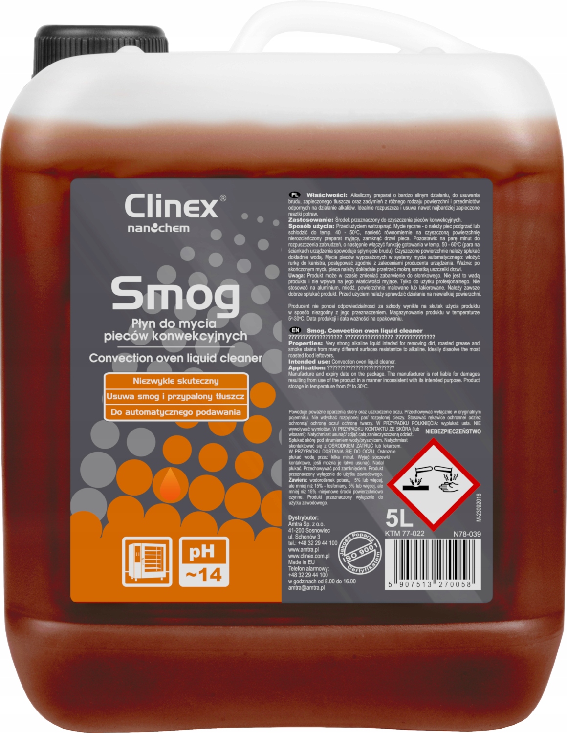 

Clinex Smog 5 litrów Płyn do mycia pieców