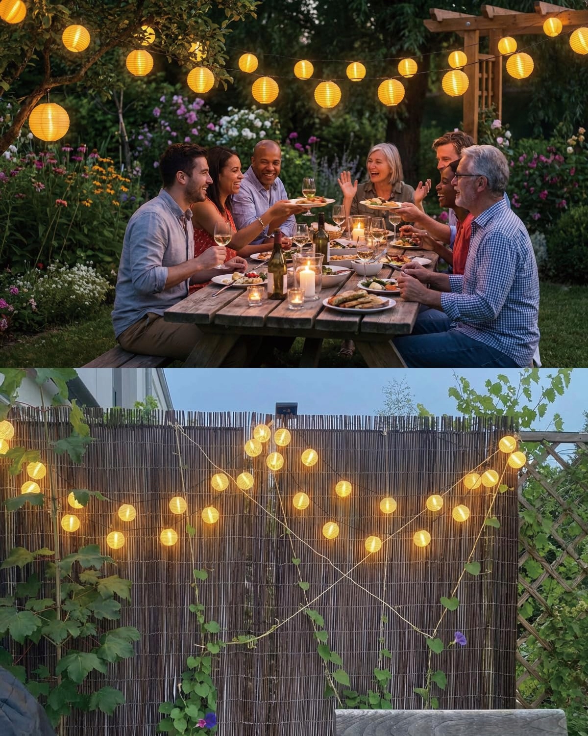 AFAIUP Lampiony Solarne Zewnętrzne 8M 30 LED Ogród Balkon — miniatura 6