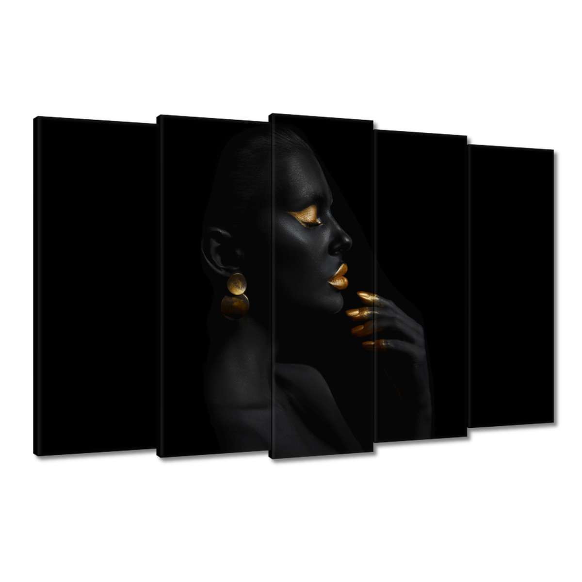 Obrazy 150x95 Make-up na bohaté zlato