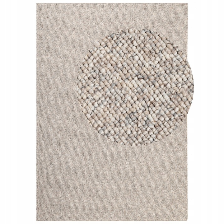 Plochý tkaný koberec do obývačky, 80 x 150 cm, sivá krémová farba, slučkový vlas