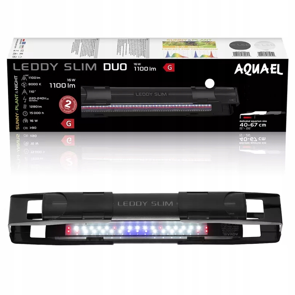 Aquael Akvarijní Led Lampa 16W Sunny Akvárium Sladkovodní Osvětlení