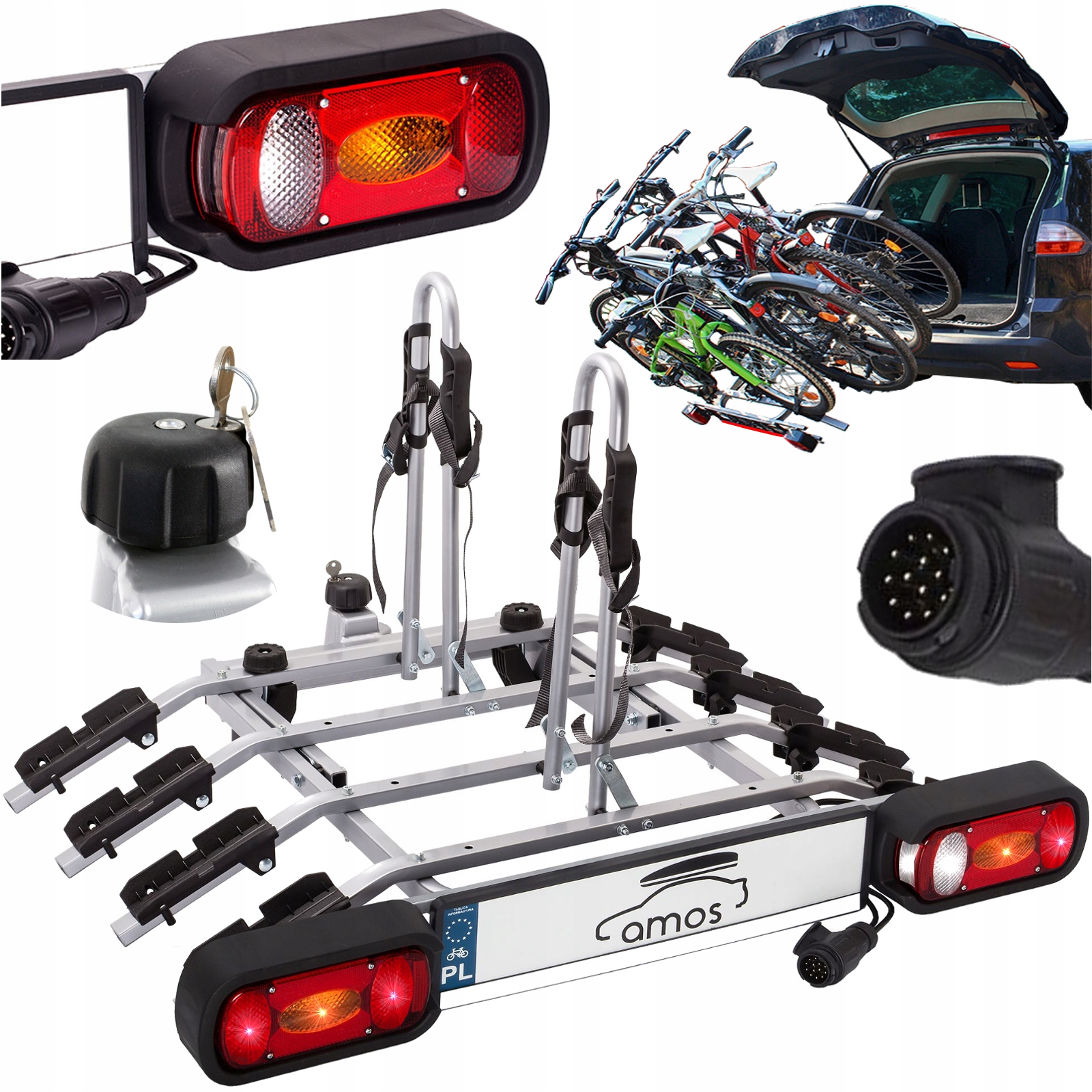 Тримач для багажника велосипеда, платформа для гачка, 4 велосипеда