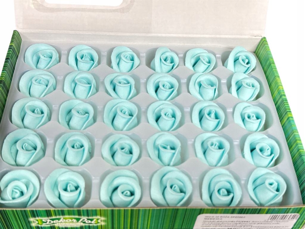 Levně id_237dp Cukrové Růže 30ks Dort Dekorace Růže Modrá