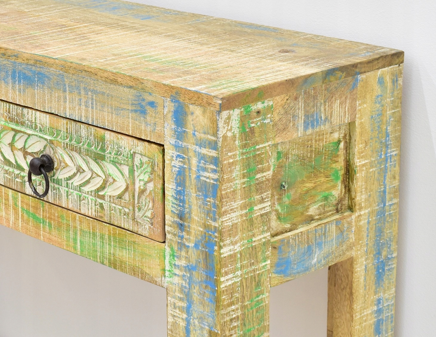 Konsola kolonialna indyjska lite drewno mango przecierana shabby chic Waga produktu z opakowaniem jednostkowym 40 kg