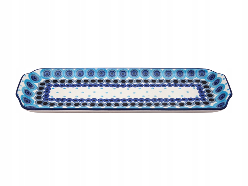 Miska plochá 41.5 cm Umelecká keramika Bolesławiec dek 2148 Bodky