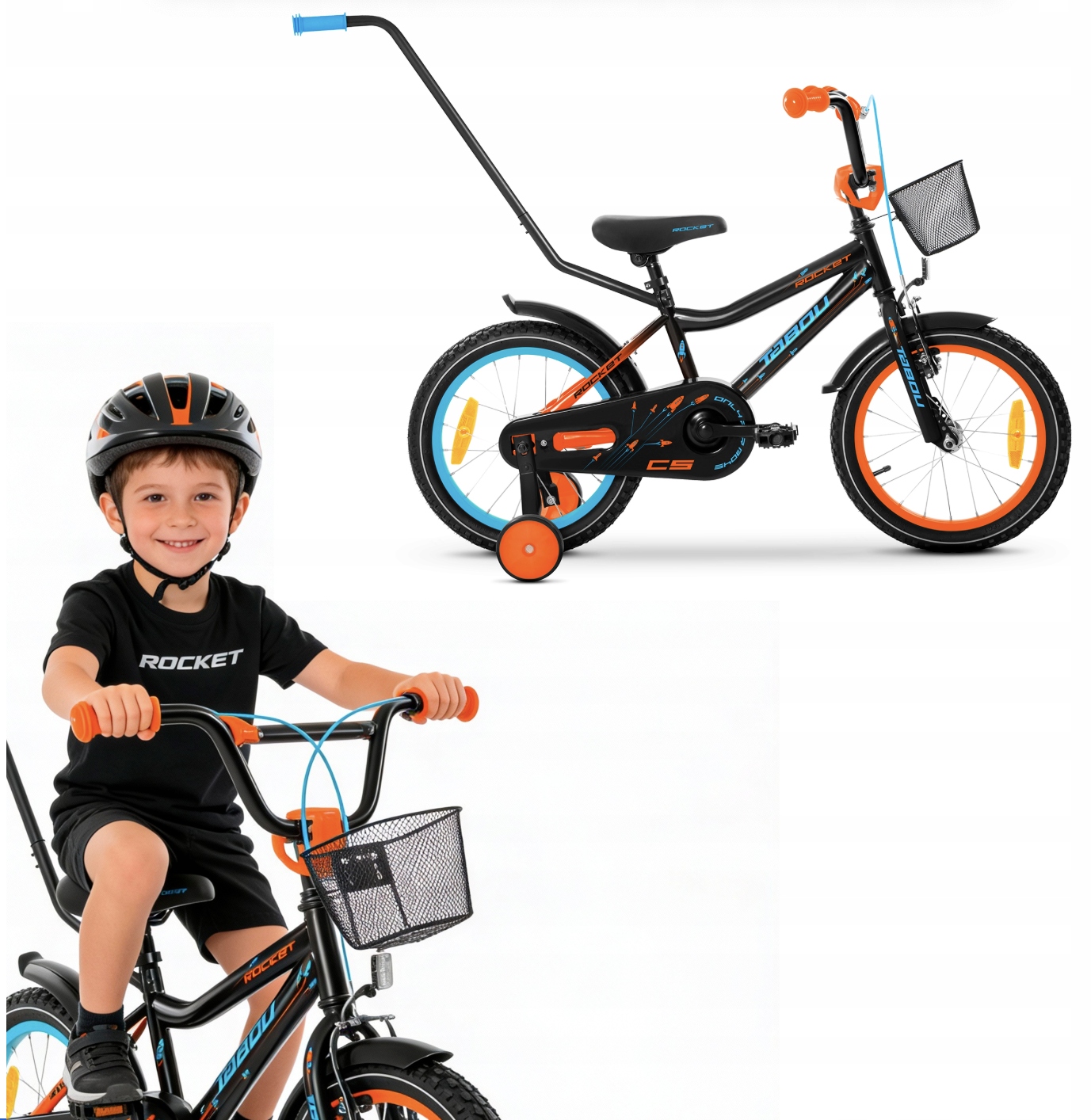 Rower Dziecięcy Rowerek 20 Cali Dla Chłopca Koszyk Prowadnik Koła Boczne