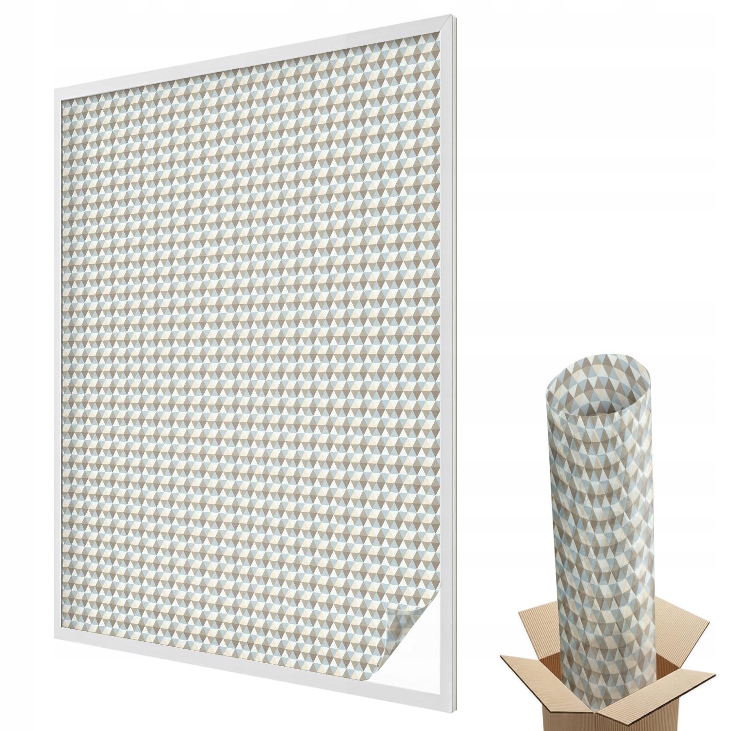 Dekorativní mléčná dýha na sklo Okno Geometrické trojúhelníky 100x146