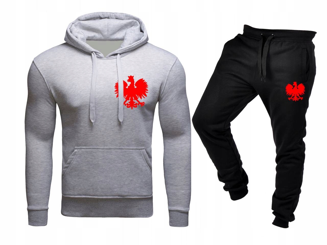 Tepláková Souprava Teplákovka Polský Orel Mikina A Kalhoty Šedá Černá XL