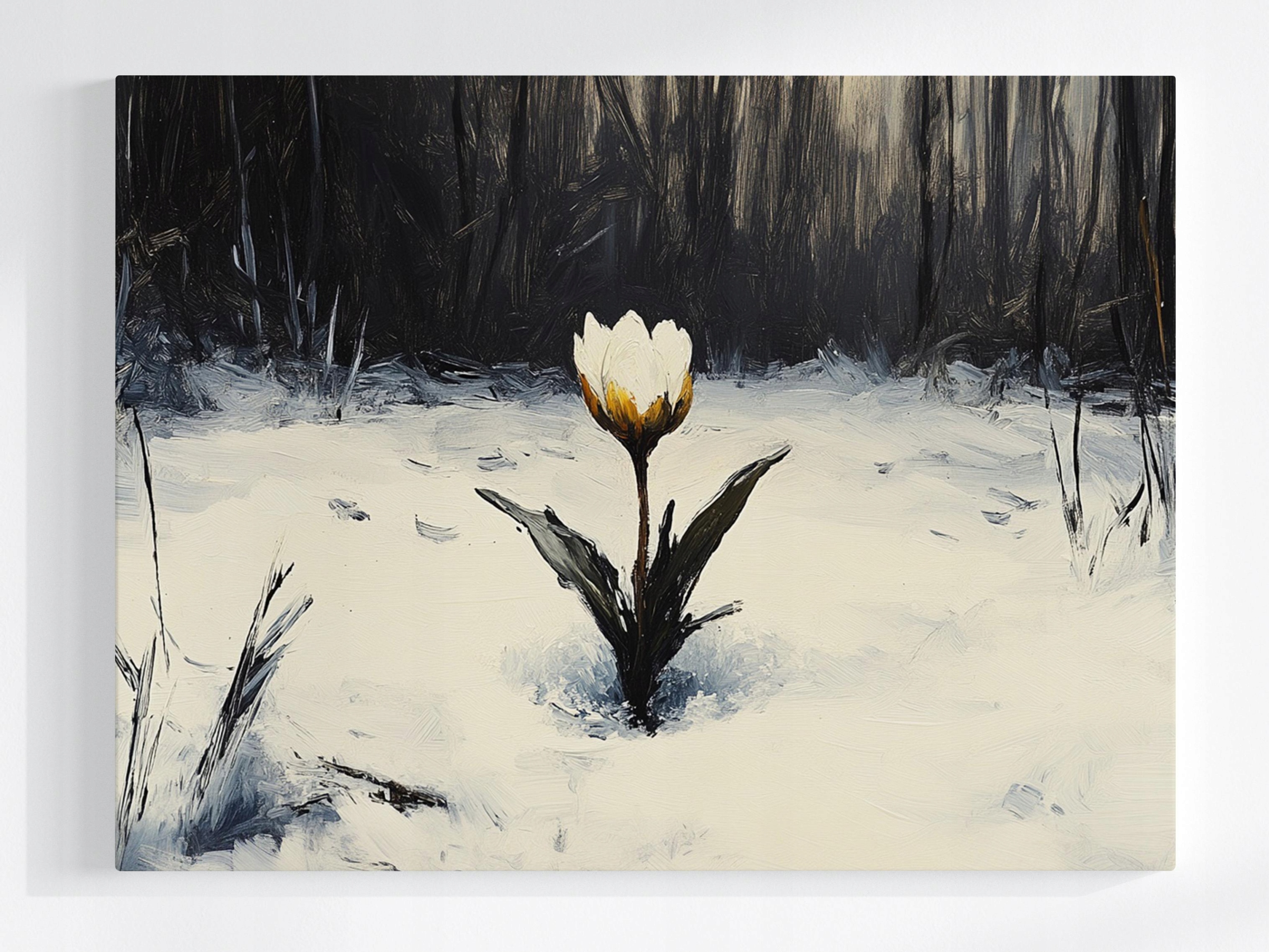 Obraz Na Plátně Canvas Zima Sníh Mráz Květina Přežití Naděje 80x60