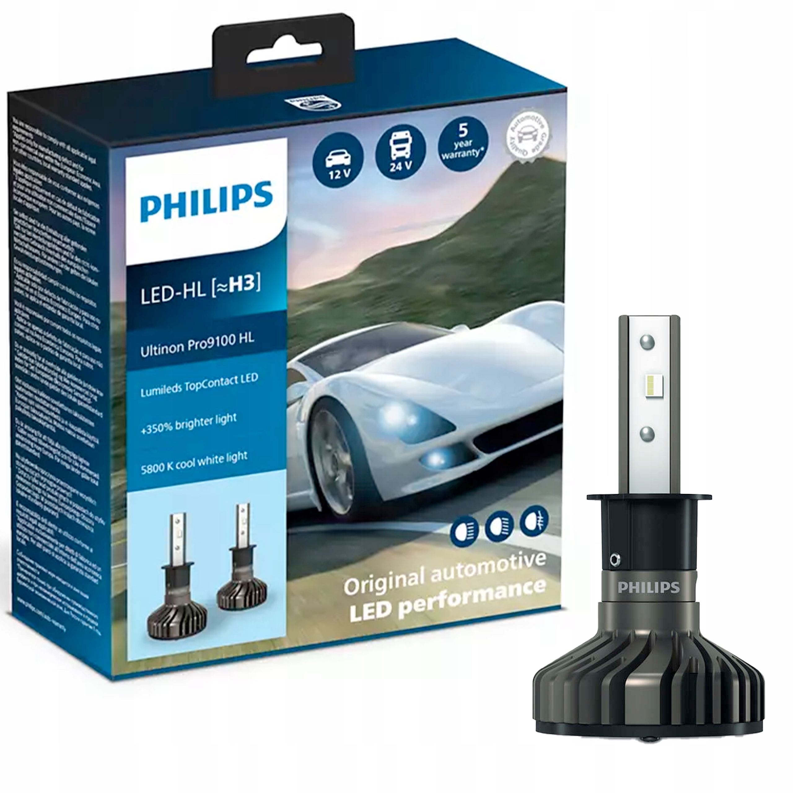 Philips Led Žiarovka Ultinon PRO9100 5800K H3 2 Ks