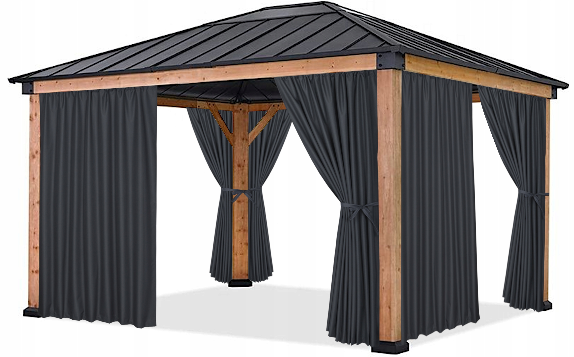 ZASŁONA TARASOWA OGRODOWA ZASŁONY TARASOWE OGRODOWE T 155x220 grafitowa Szerokość 1.55 m