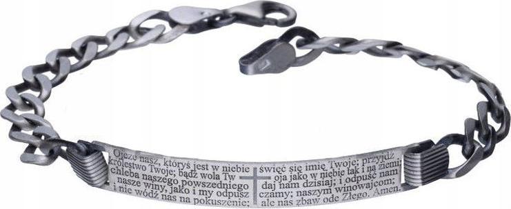 Stříbrný pánský náramek 925 s modlitbou Otče, náš efektní jako dárek