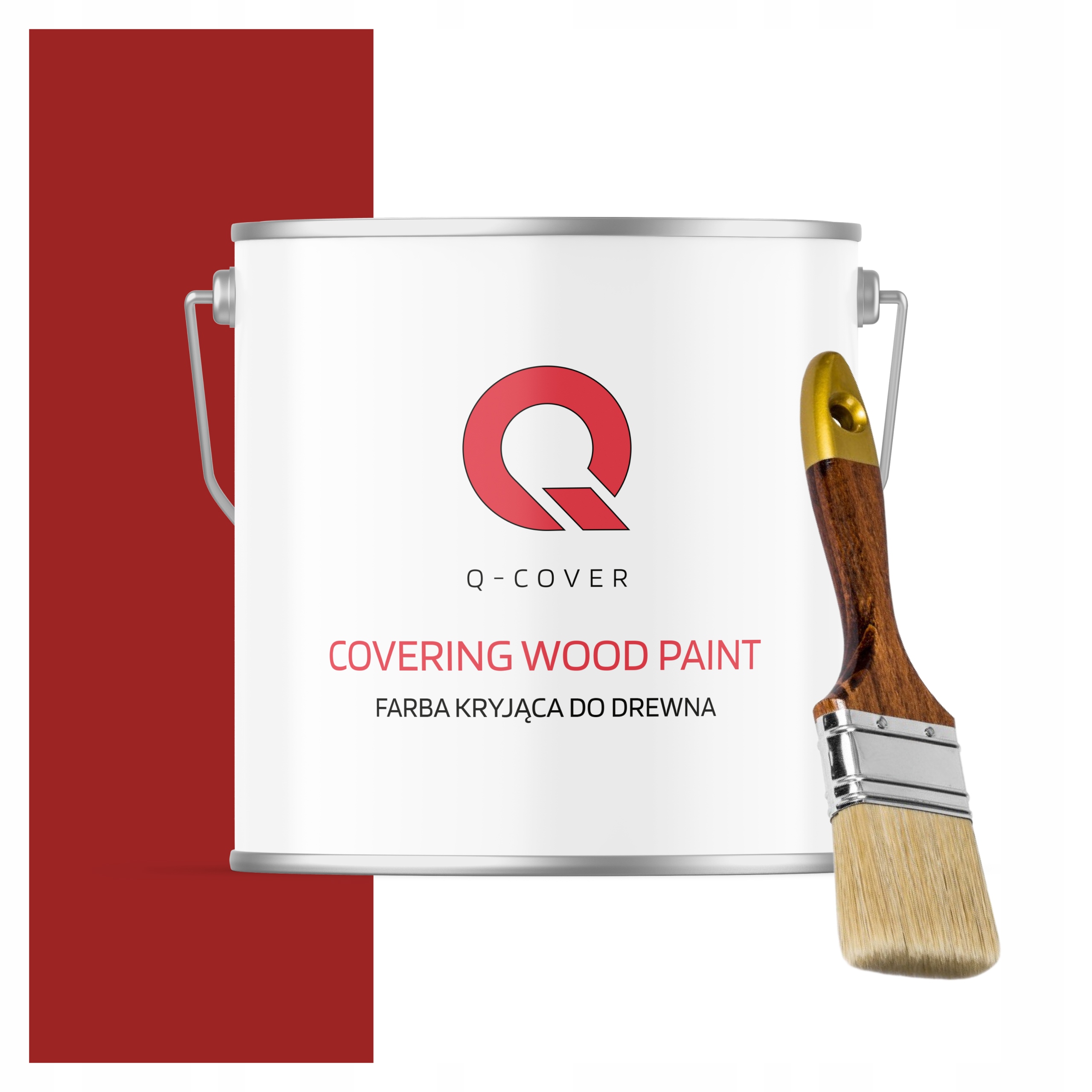 Krycí Barva na dřevo renovace 5L Satén Červený Signální Uv štětec