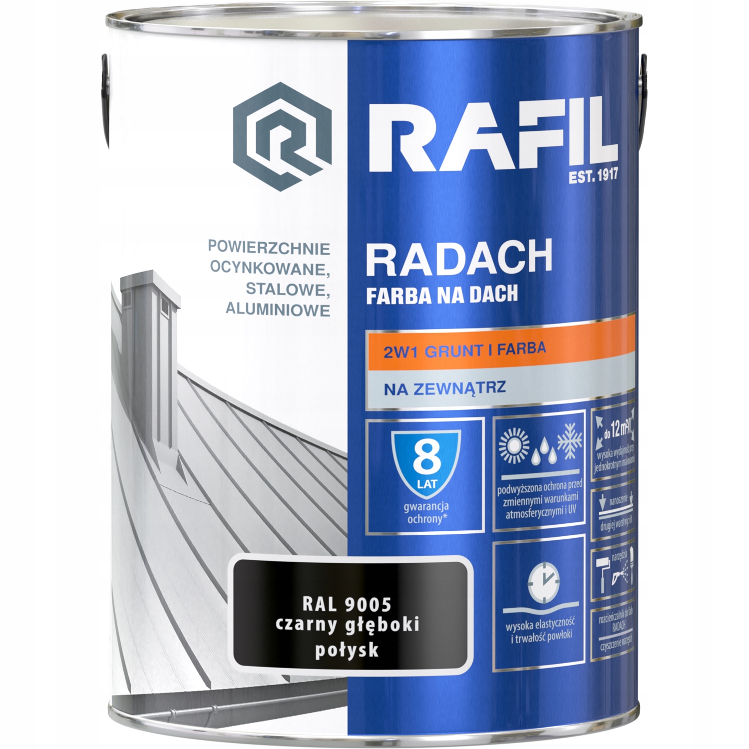 Radach 5L čierny hlboký Ral 9005 Lesk Rafil