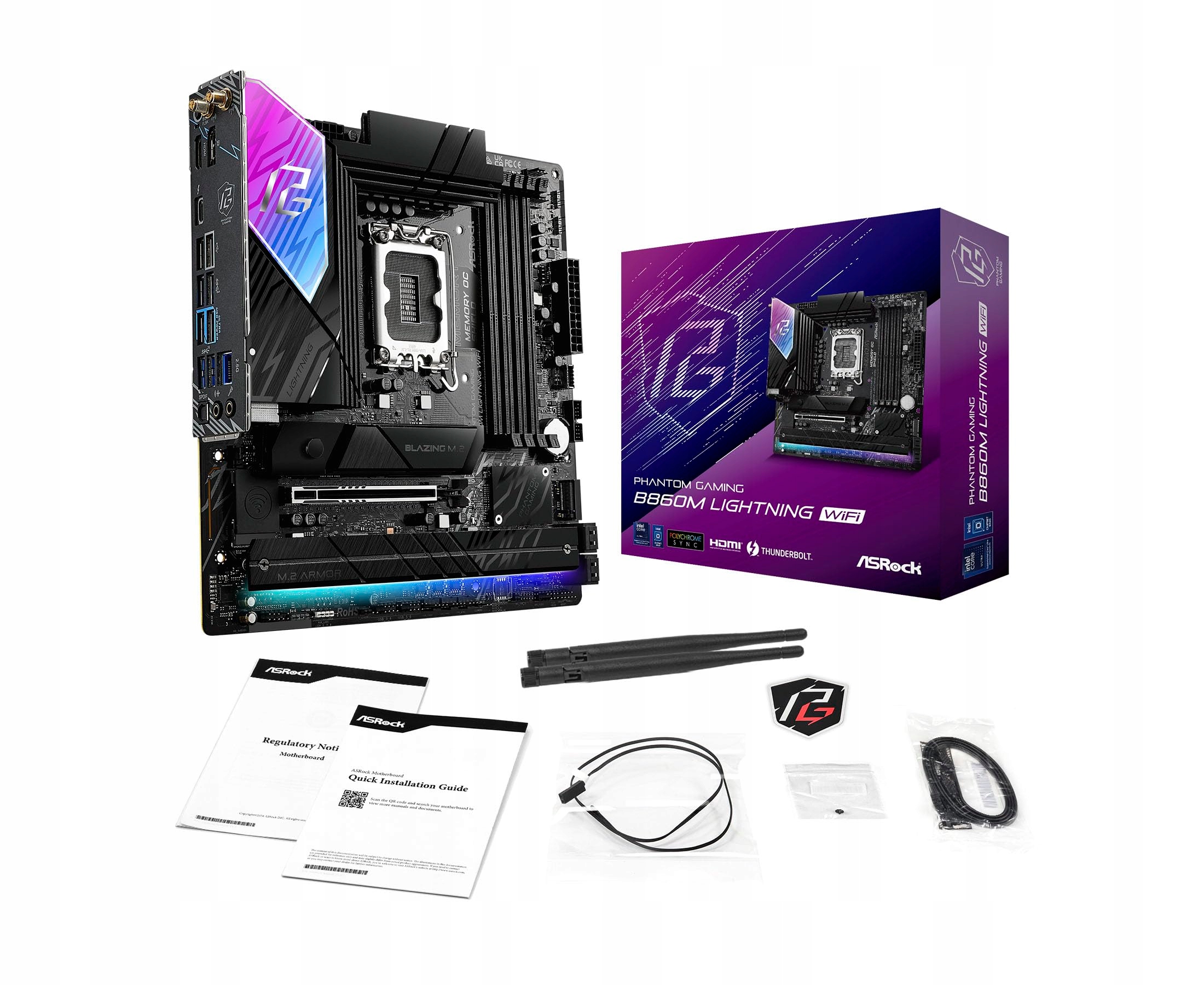 ASRock B860M Lightning WiFi Płyta Główna Core Ultra DDR5 mATX — miniatura 9
