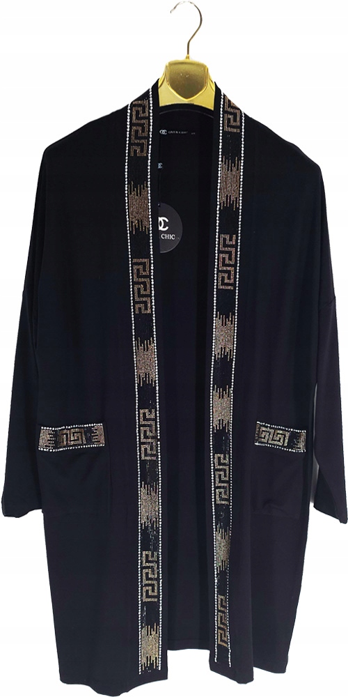 ELEGANCKA CZARNA NARZUTKA Z KIESZENIAMI JAKOŚĆ! OVERSIZE 46 48 50 Marka inna