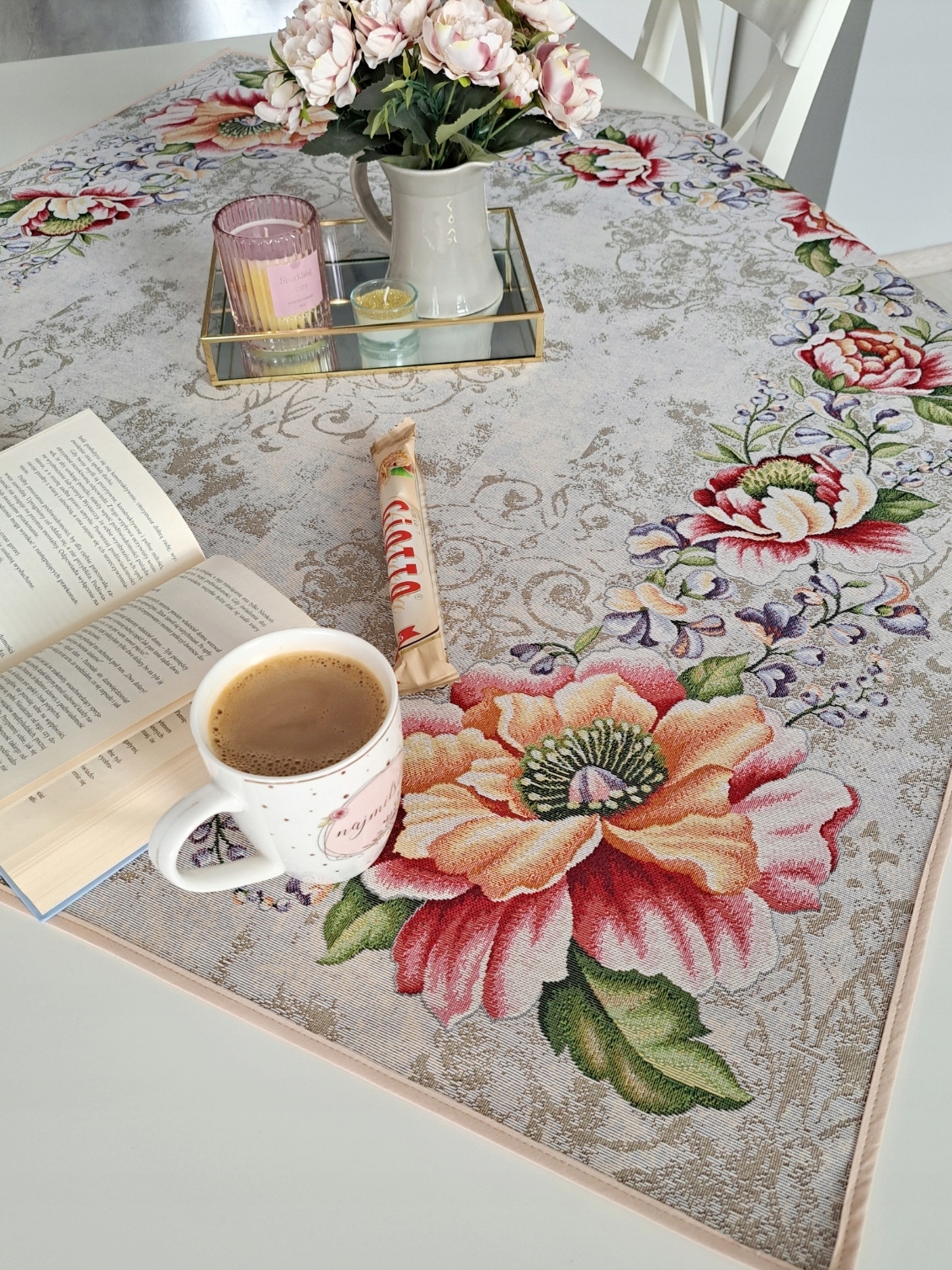 Ubrus 100x100 cm 1182RJ Pivoňky