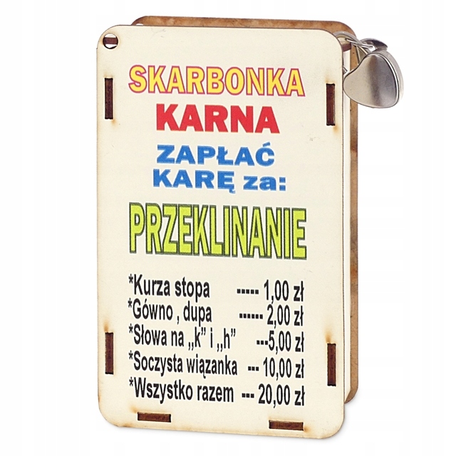 

Skarbonka z kłódką karna za Przeklinanie
