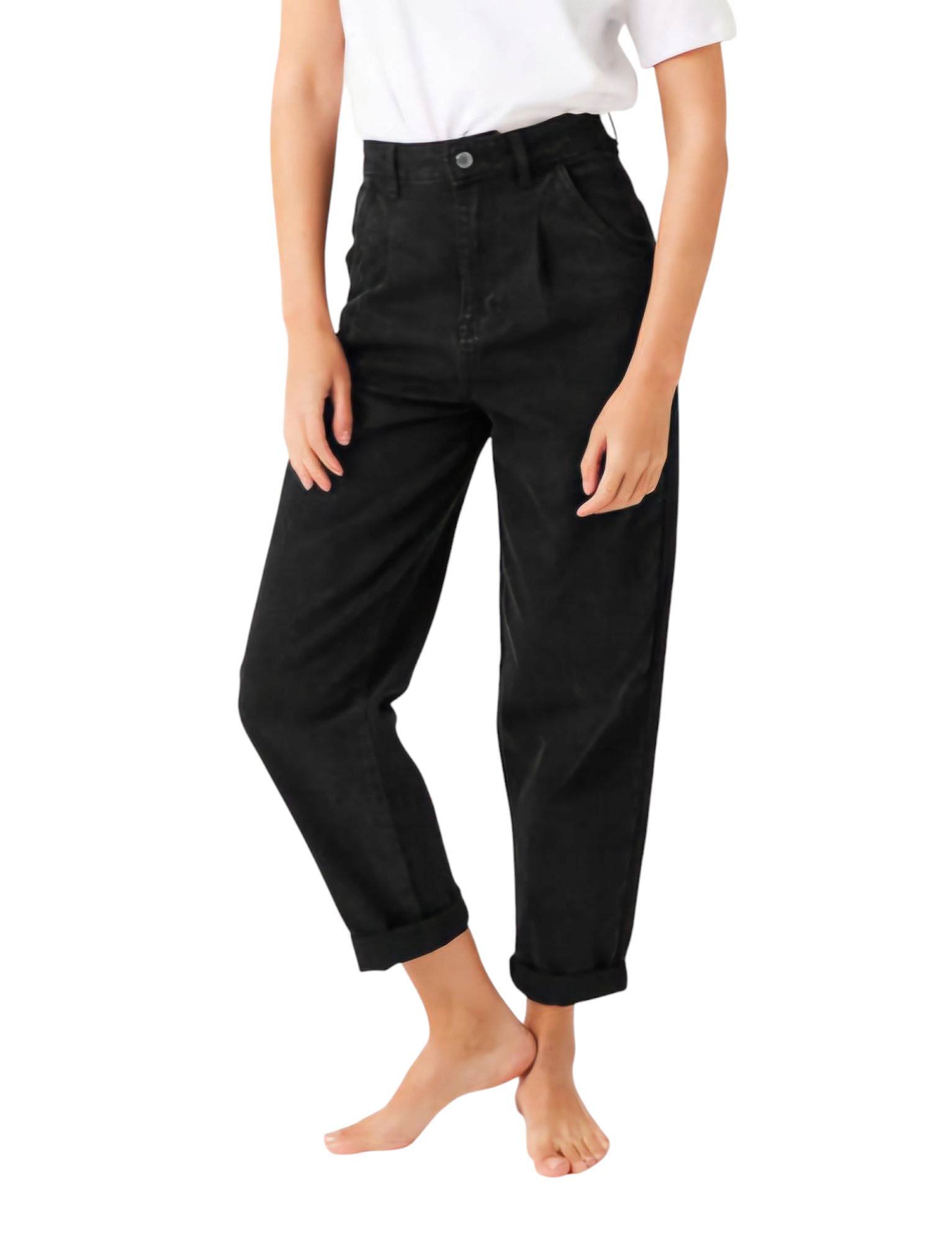 Módní Džínové Kalhoty Typu Balloon vel. M 38 Černé