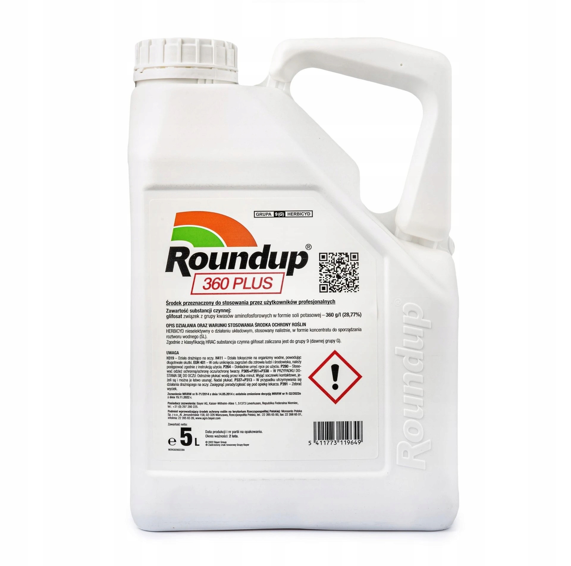 Roundup Plus 5L Bayer – Herbicyd Na Chwasty Preparat Chwastobójczy