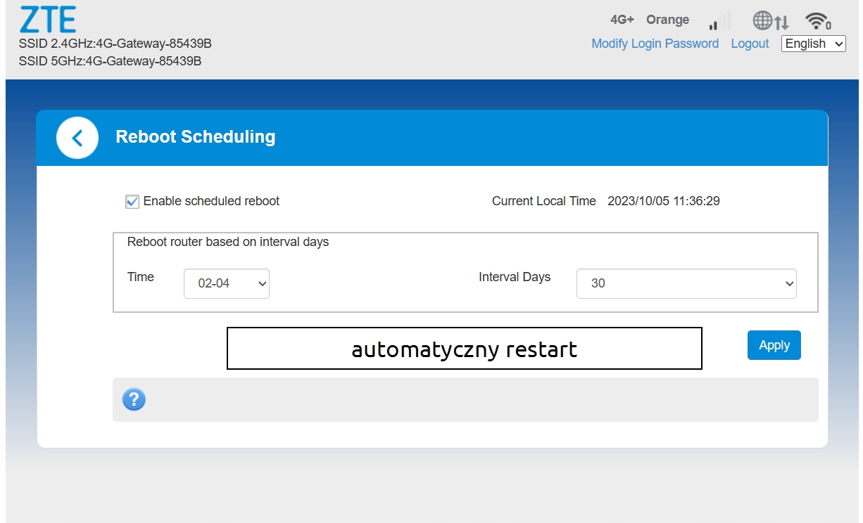 ZTE MF286D Router WiFi kartę SIM 4G LTE+ Advanced T-mobile Plus Play Orange Liczba portów LAN (RJ-45) 4